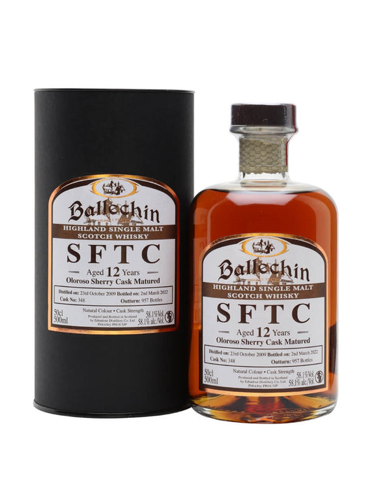 Ballechin 'Straight From the Cask - ex-Oloroso Sherry' 2009/12 Year Old Whisky 500ml