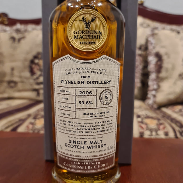 Clynelish 15 Year Old 2006 First Fill Sherry Butt Aged 'Gordon & MacPhail' Whisky 700ml