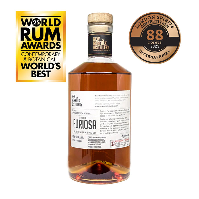 Project Furiosa Australian Spiced Rum 'New Norfolk Tasmanian Distillery' 700ml