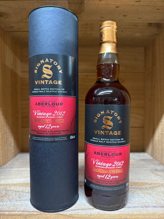 Aberlour 2012 12 Year Old ex Oloroso Sherry Cask 'Signatory' Small Batch #9 Whisky 700ml