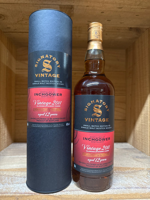 Inchgower 2011 12 Year Old ex Oloroso Sherry Cask 'Signatory' Small Batch #13 Whisky 700ml