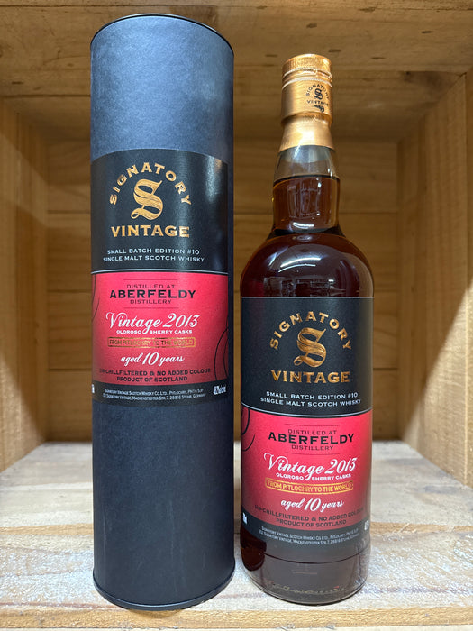 Aberfeldy 2013 10 Year Old ex Oloroso Sherry Cask 'Signatory' Small Batch #10 Whisky 700ml