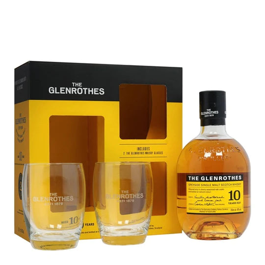 Glenrothes 10yo 700ml Whisky + 2 Glasses Giftpack