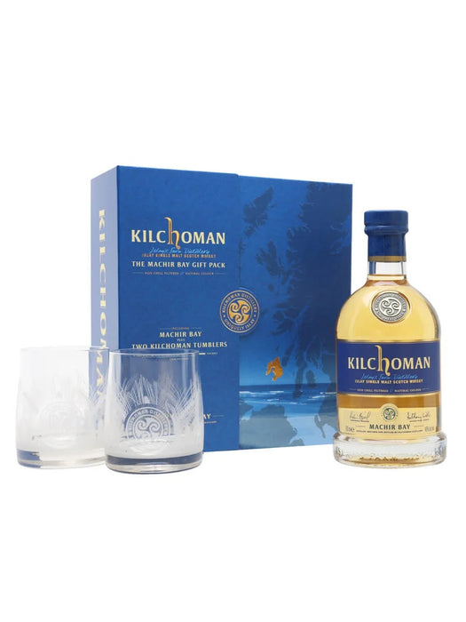 Kilchoman Machir Bay 700ml Whisky + 2 Glass Gift Set
