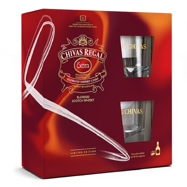 Chivas Regal Extra 13YO Whisky 700ml + 2 Glasses Gift Pack