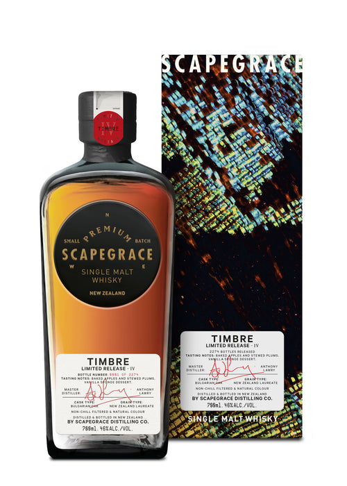 Scapegrace Timbre IV New Zealand Single Malt Whisky 700ml