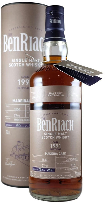Benriach 1991 Batch 16 Single Cask #1850 Madeira Cask 27 Year Old Cask Strength Whisky 700ml