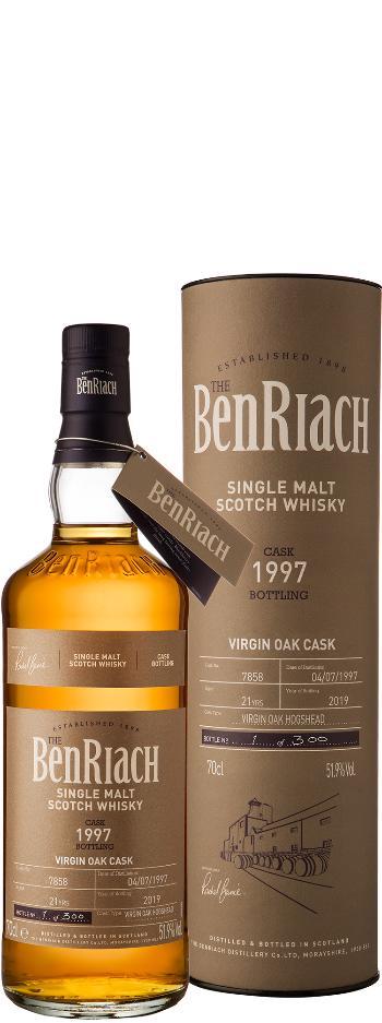 BenRiach 1997 Single Cask No. 7858 21 Year Old Virgin Oak Hogshead Whisky 700ml