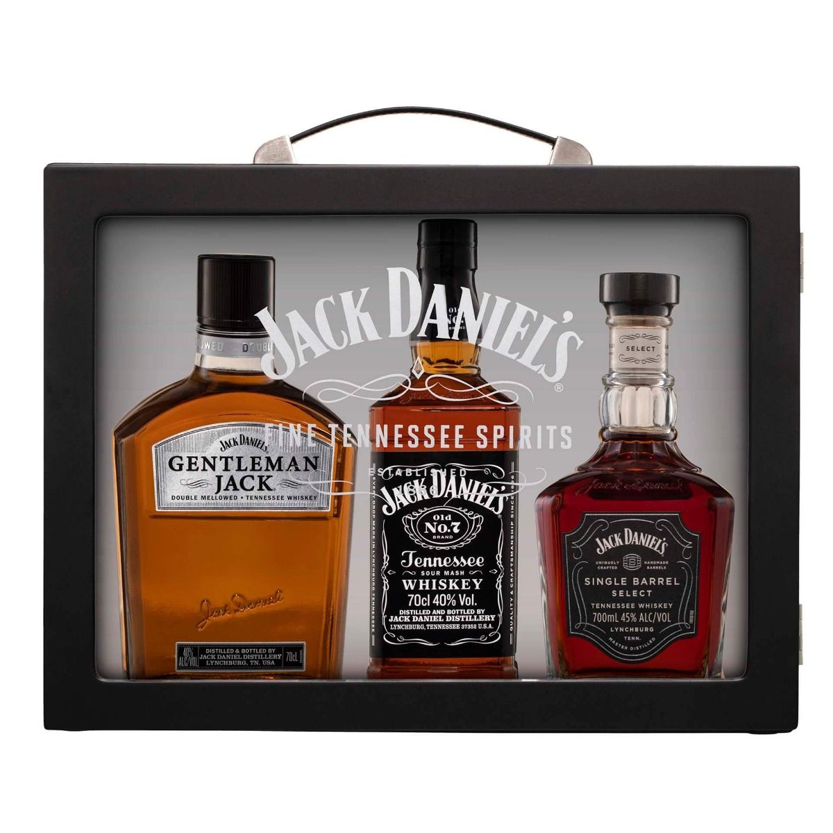 Jack Daniel's Family of Brands Gift Pack in Glass Case 3x700mL