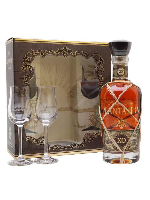 Plantation XO 20th Anniversary 700ml with Two Glasses Gift Set