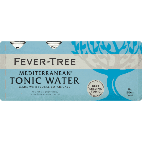 Fever Tree Premium Mediterranean Tonic Water 150ml Cans 8 pack