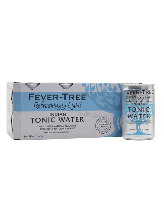 Fever Tree Premium Refreshingly Light Indian Tonic Water 150ml Cans 8 pack